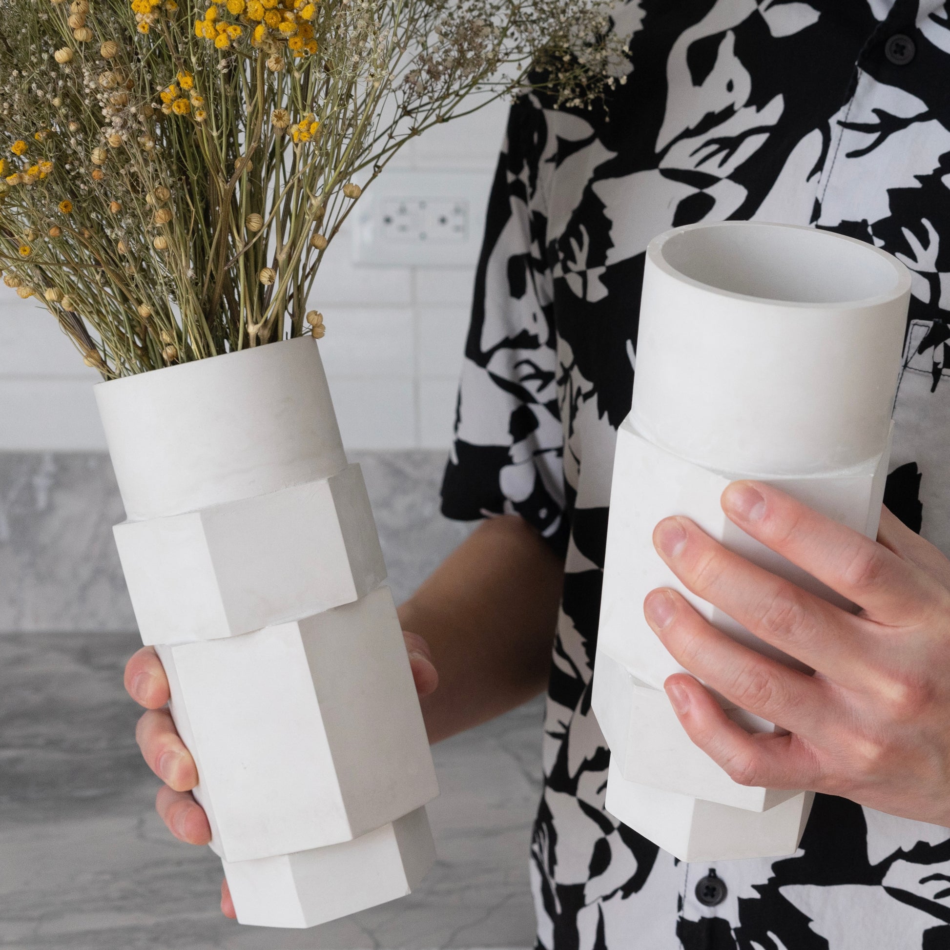 Atlas Geometric Cement Vase