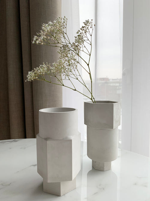 Titan Geometric Cement Vase